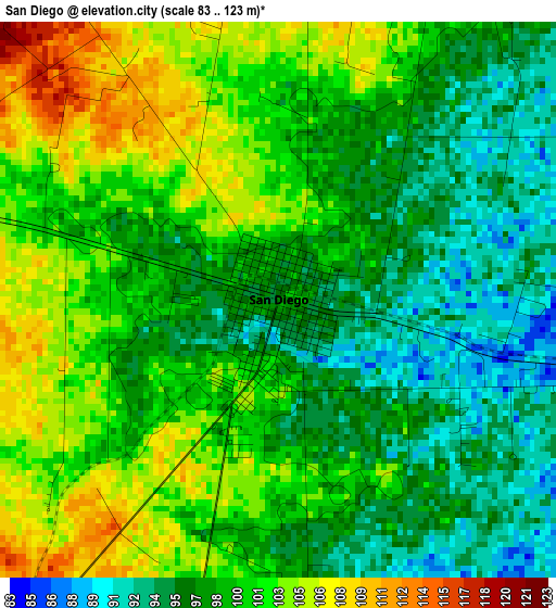 San Diego elevation map