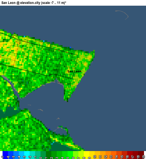 San Leon elevation map