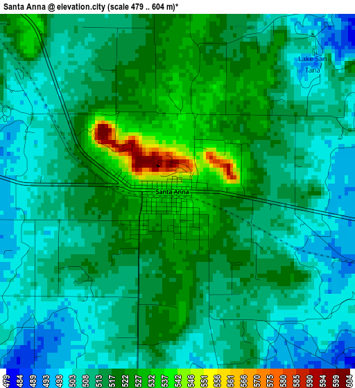 Santa Anna elevation map