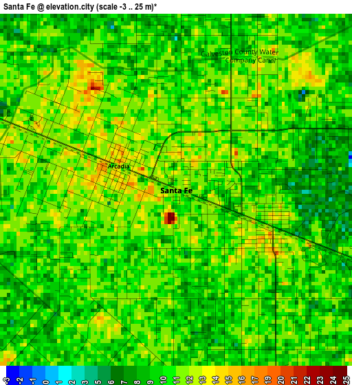 Santa Fe elevation map