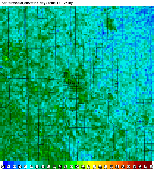 Santa Rosa elevation map