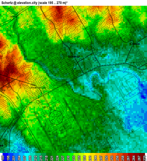 Schertz elevation map