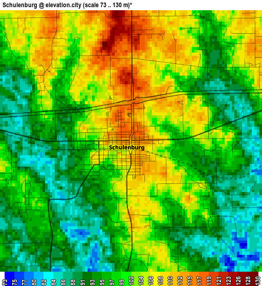 Schulenburg elevation map