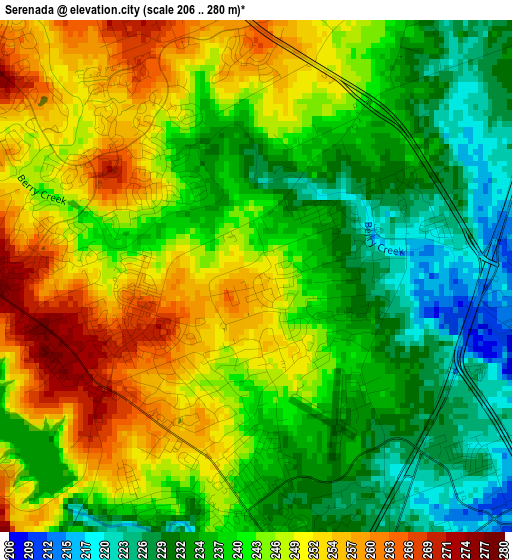 Serenada elevation map