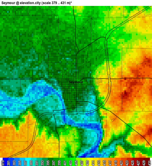 Seymour elevation map