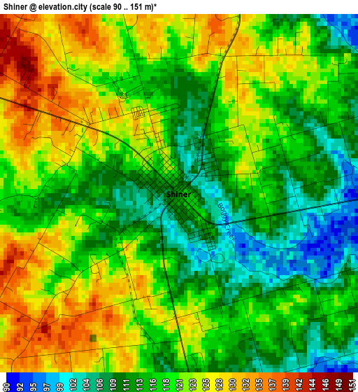 Shiner elevation map