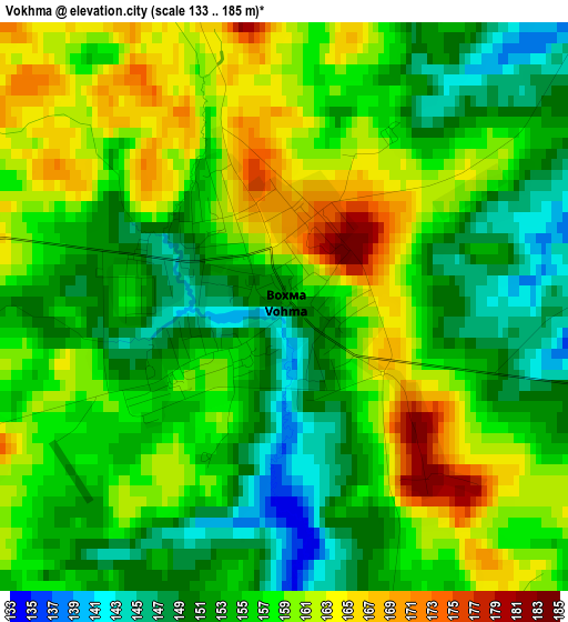 Vokhma elevation map