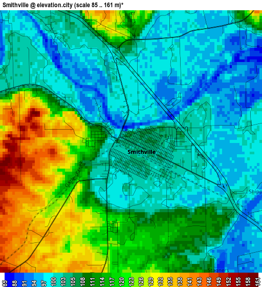 Smithville elevation map