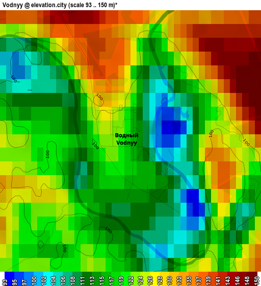 Vodnyy elevation map