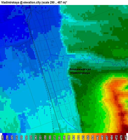 Vladimirskaya elevation map