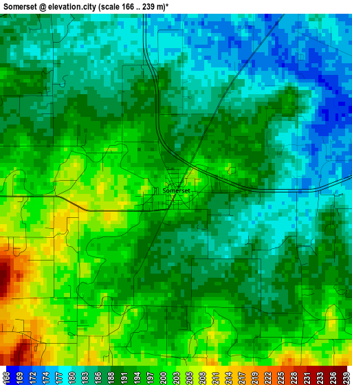 Somerset elevation map