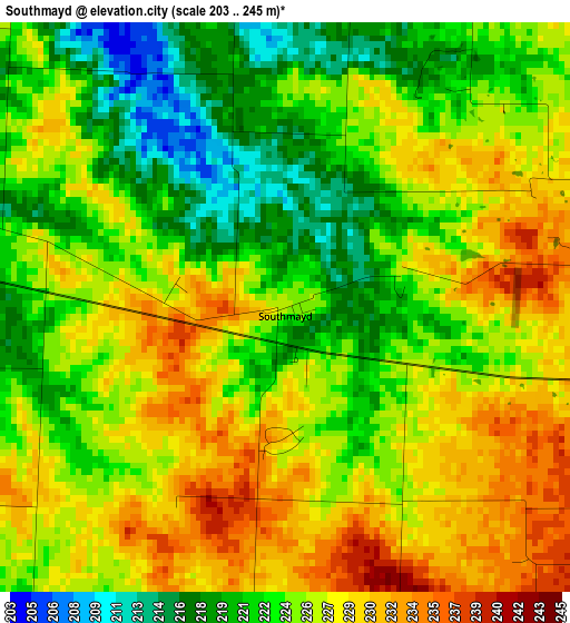 Southmayd elevation map