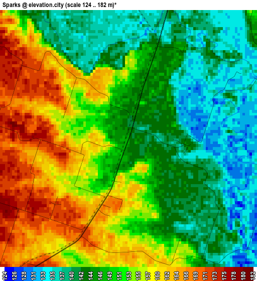 Sparks elevation map