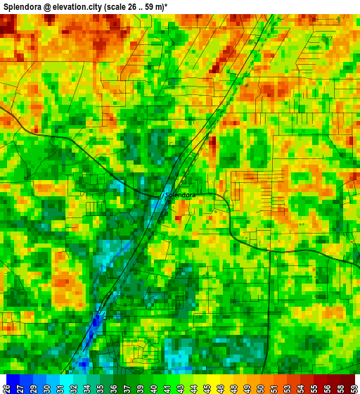 Splendora elevation map