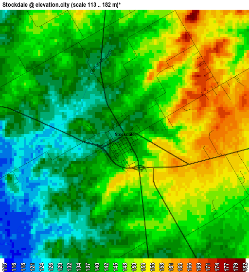 Stockdale elevation map