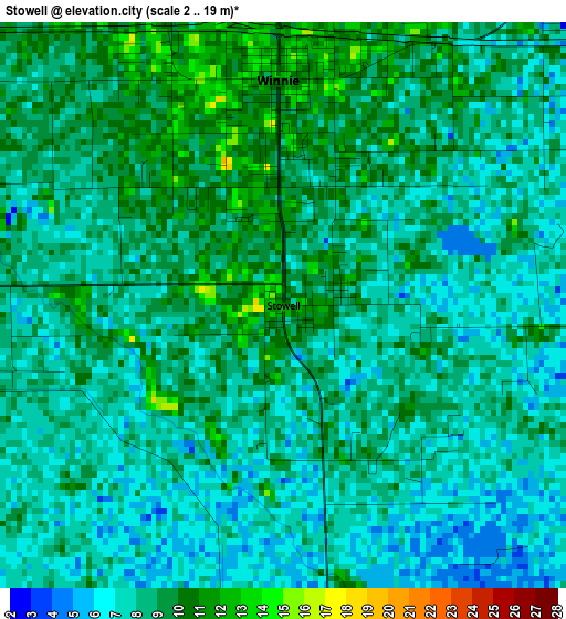 Stowell elevation map