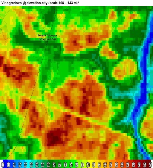 Vinogradovo elevation map