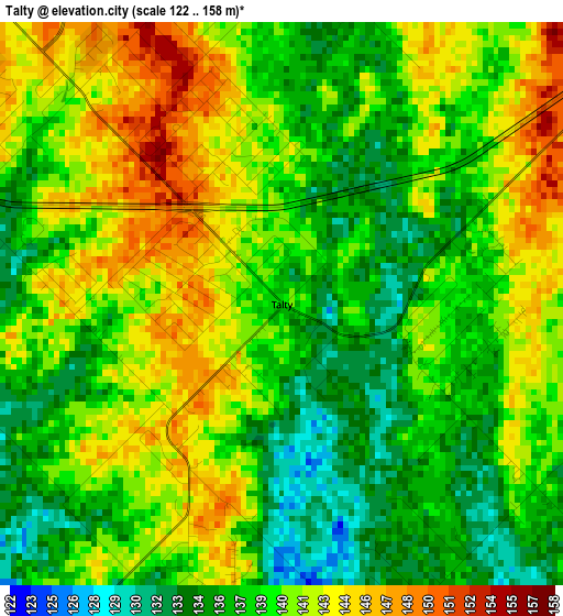 Talty elevation map