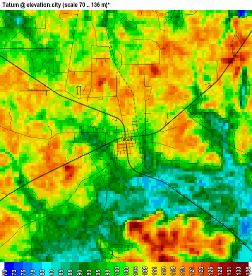 Tatum elevation map