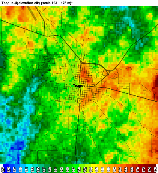 Teague elevation map