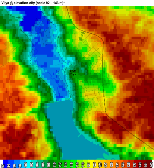 Vilya elevation map