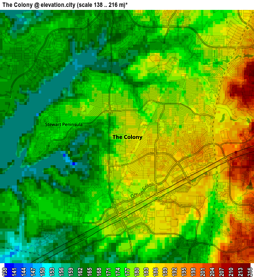 The Colony elevation map