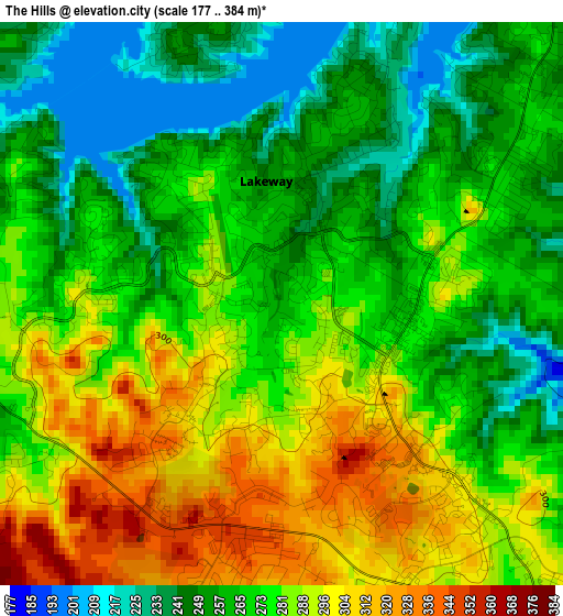 The Hills elevation map