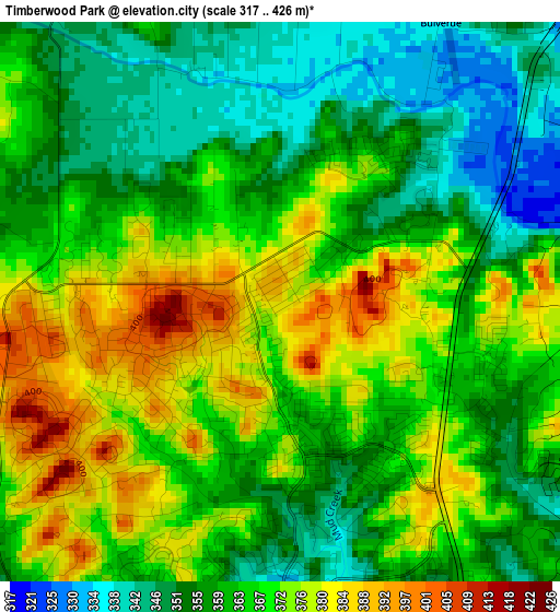 Timberwood Park elevation map