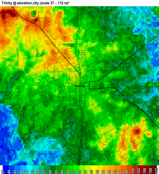 Trinity elevation map