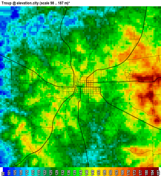 Troup elevation map