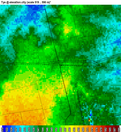 Tye elevation map