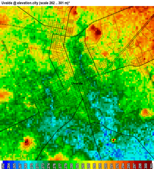 Uvalde elevation map