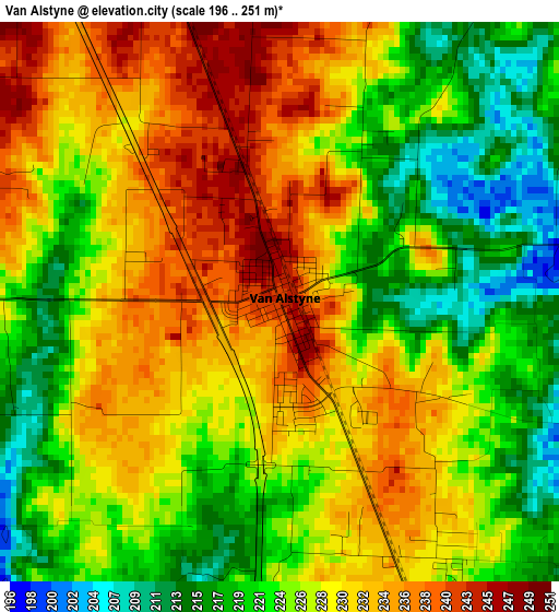 Van Alstyne elevation map