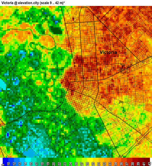 Victoria elevation map