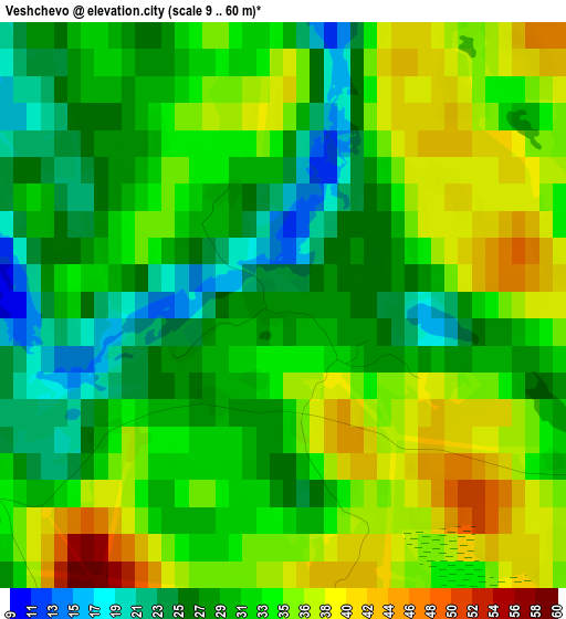 Veshchevo elevation map