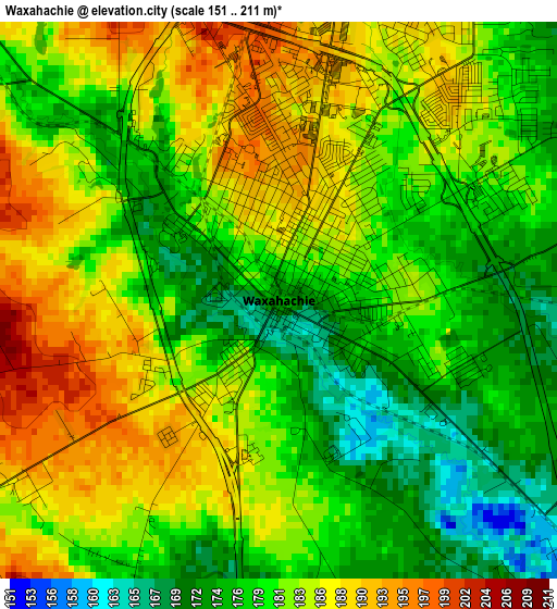 Waxahachie elevation map