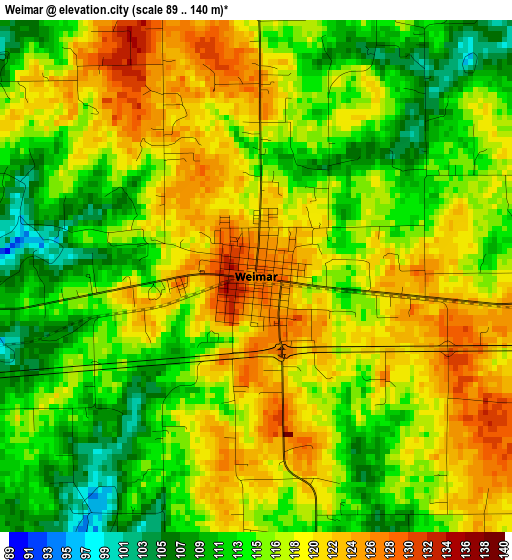 Weimar elevation map