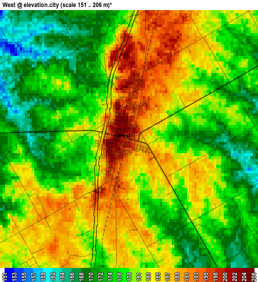 West elevation map