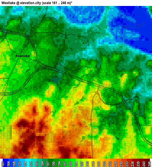 Westlake elevation map