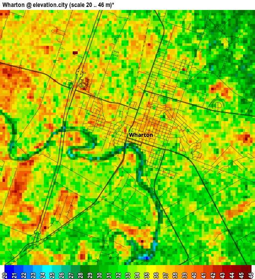 Wharton elevation map