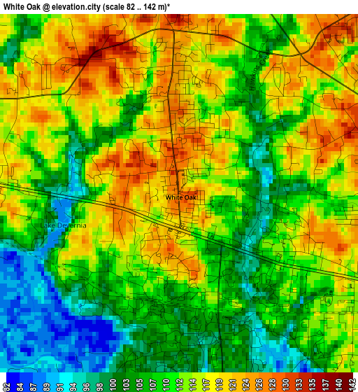 White Oak elevation map