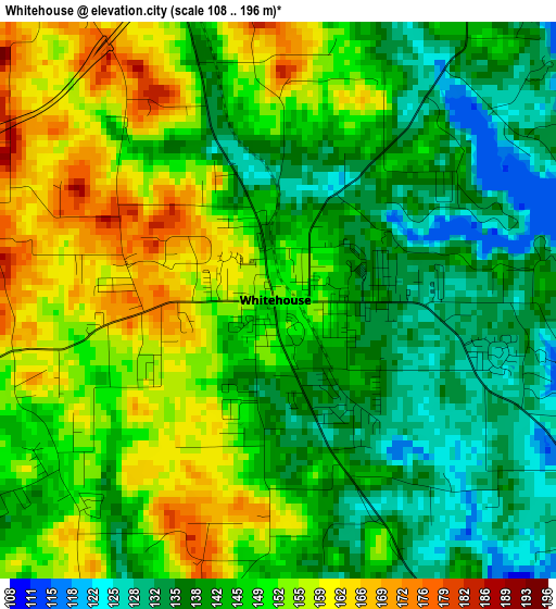 Whitehouse elevation map