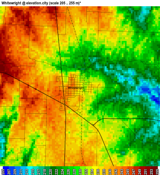 Whitewright elevation map