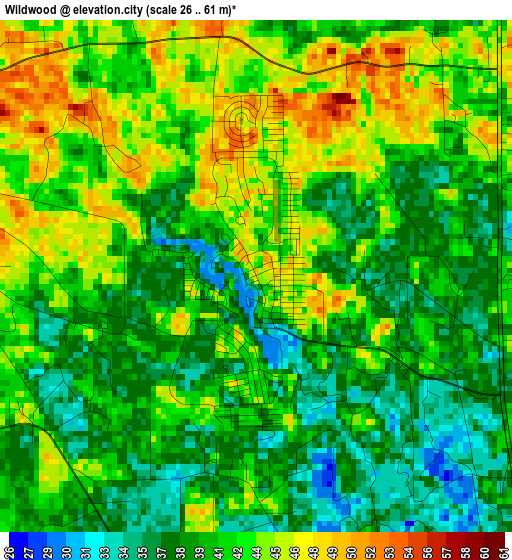 Wildwood elevation map