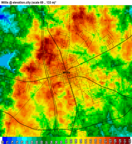 Willis elevation map