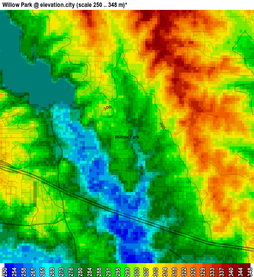 Willow Park elevation map