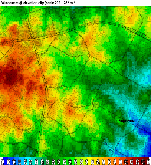 Windemere elevation map