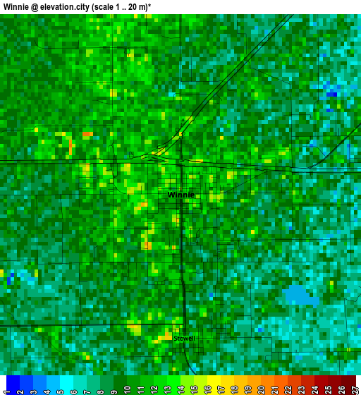 Winnie elevation map