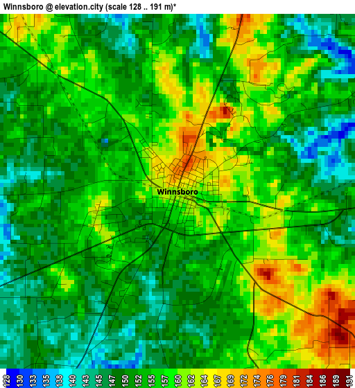 Winnsboro elevation map