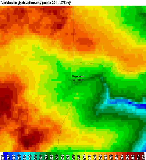 Verkhozim elevation map